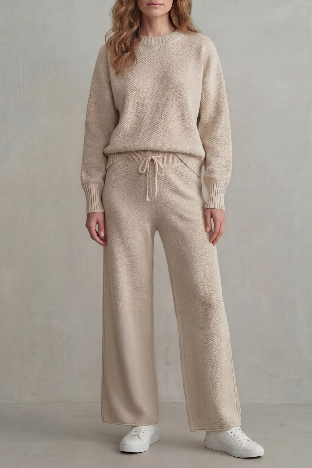 Seria Textured Knit Lounge Set | Women's Wide-Leg Two-Piece