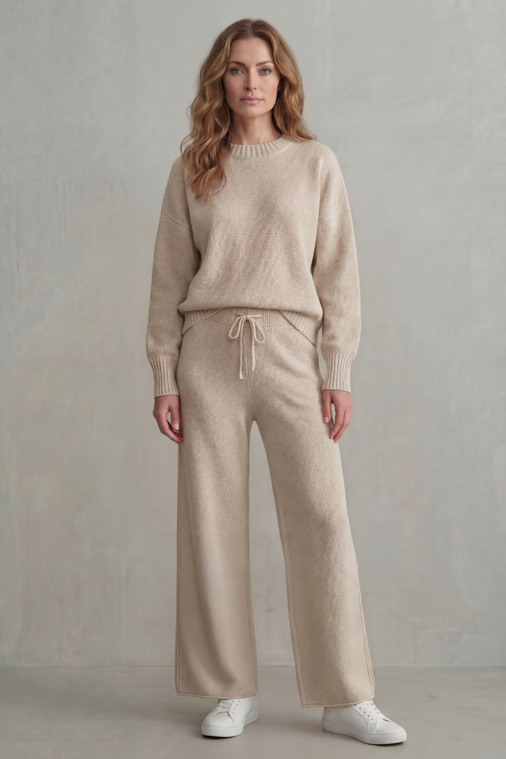 Seria Textured Knit Lounge Set | Women's Wide-Leg Two-Piece