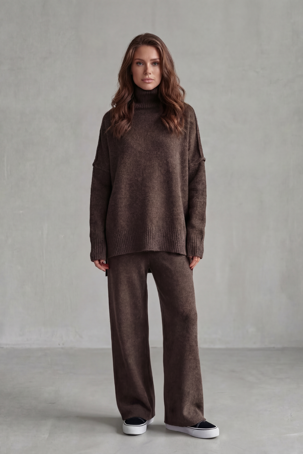 Valdessa Turtleneck Knit Lounge Set | Women's Wide-Leg Set