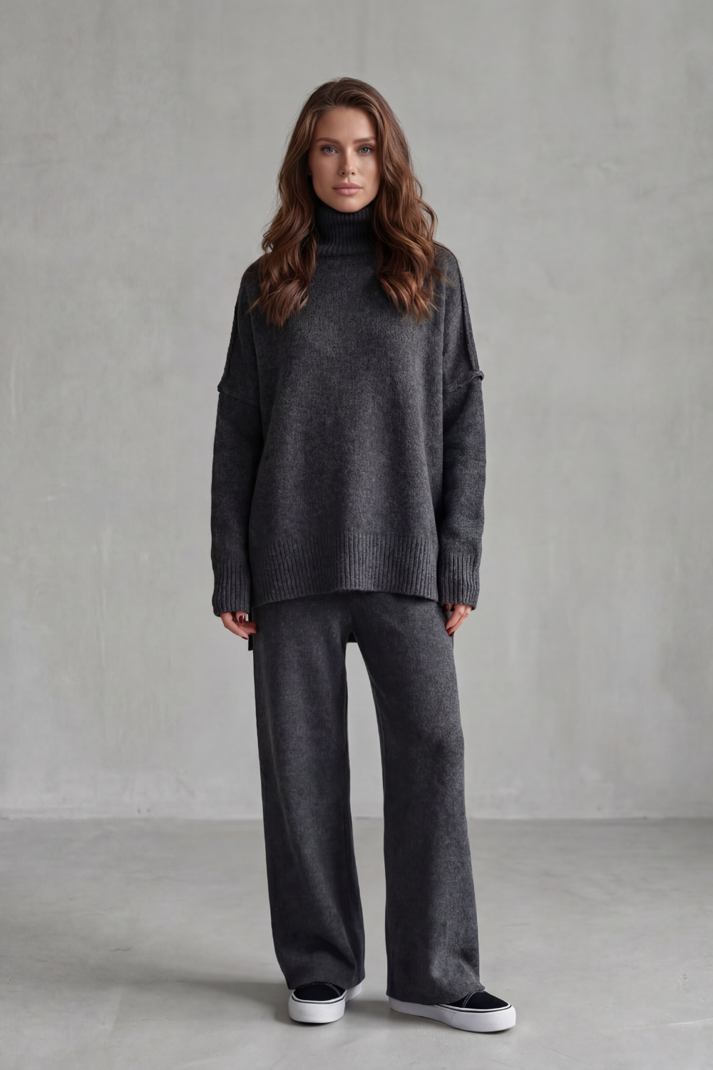 Valdessa Turtleneck Knit Lounge Set | Women's Wide-Leg Set