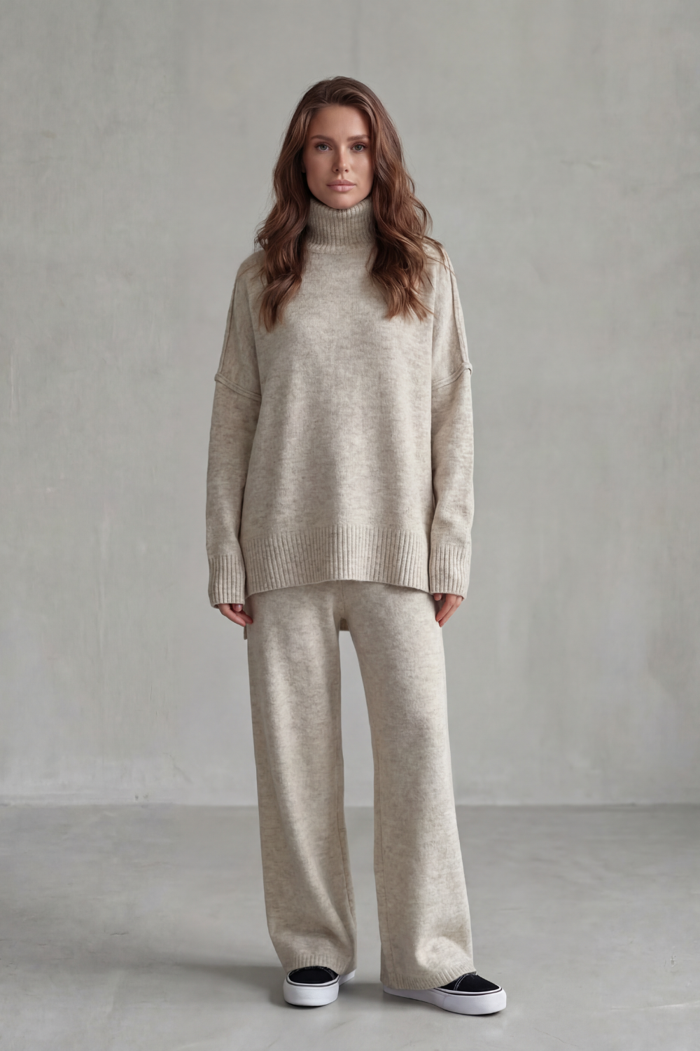 Valdessa Turtleneck Knit Lounge Set | Women's Wide-Leg Set
