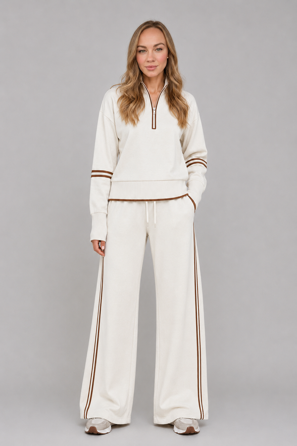 Blythe Half-Zip Wide-Leg Tracksuit | Women's Lounge Co-Ord