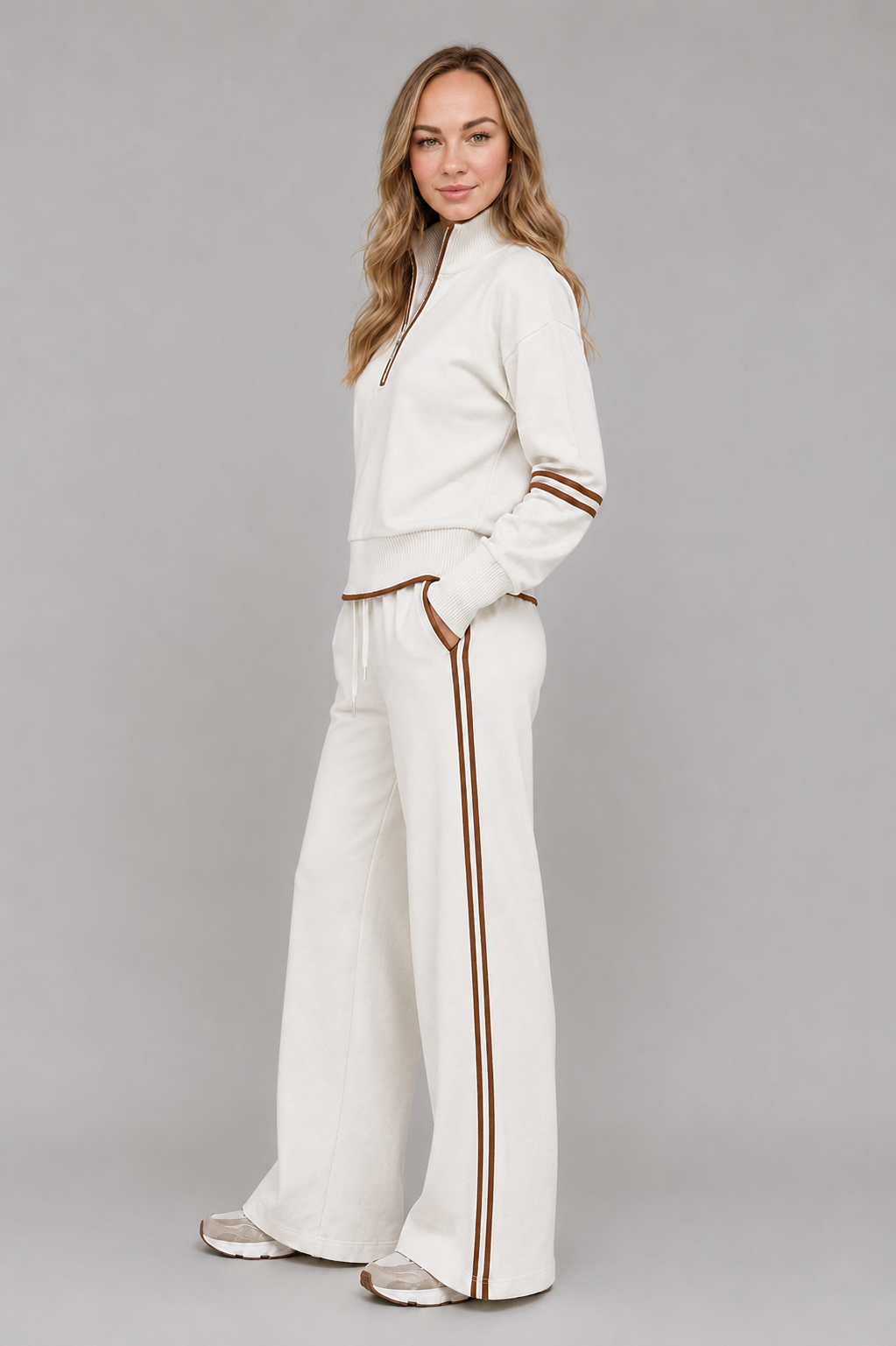 Blythe Half-Zip Wide-Leg Tracksuit | Women's Lounge Co-Ord
