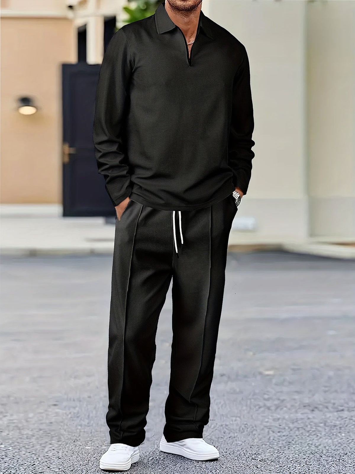 Xavier | Relaxed Waffle-Knit Two-Piece Set