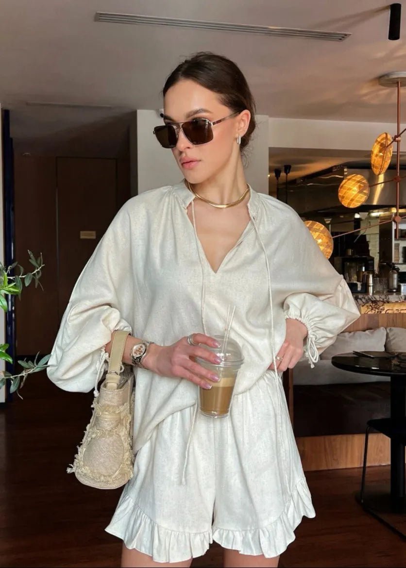 Emilia Soft Lounge Set | Women's Long Sleeve Shorts Set