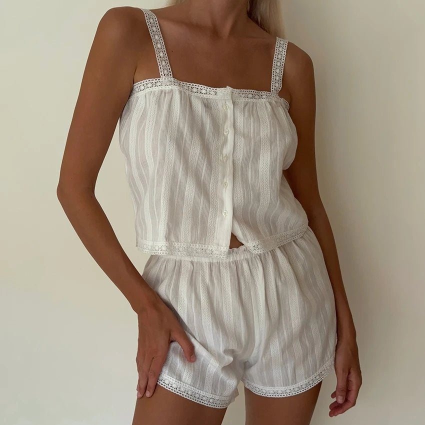 Kaitlyn Lace-Trim Pyjama Set | Women's Cami & Shorts