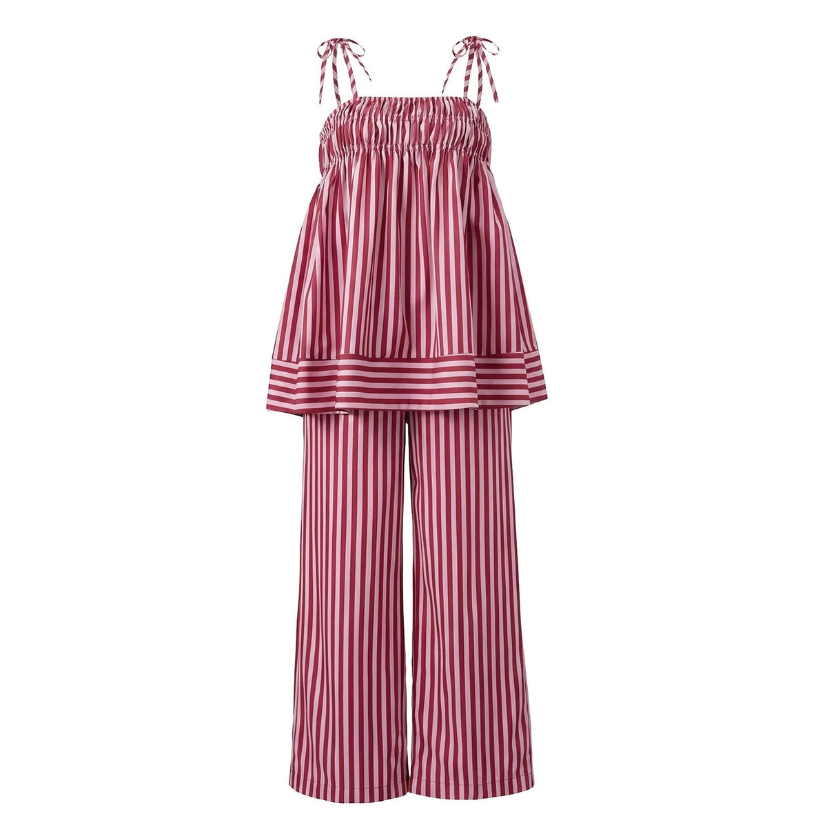 Jasmin Striped Pyjama Set | Women's Tie-Shoulder Two-Piece