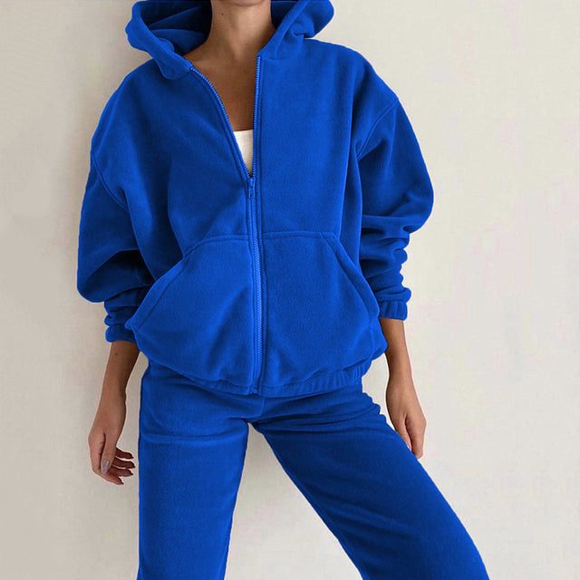 Etta Zip-Up Oversized Hoodie Set | Women's Jogger Two-Piece